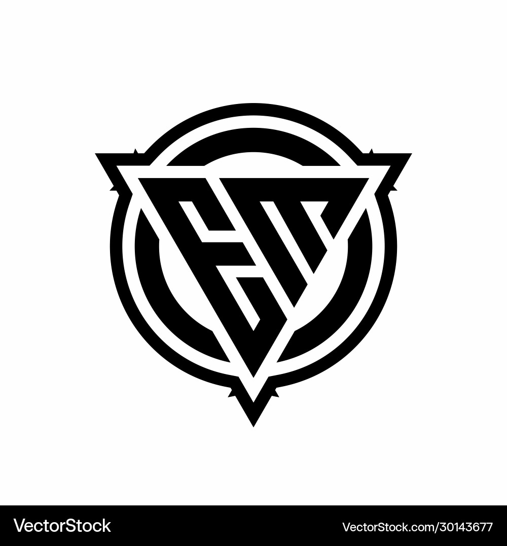 Em logo with triangle shape and circle Vector Image