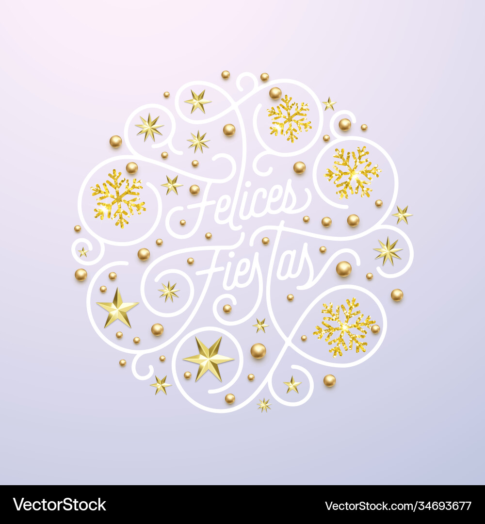 Felices fiestas spanish happy holidays navidad vector image