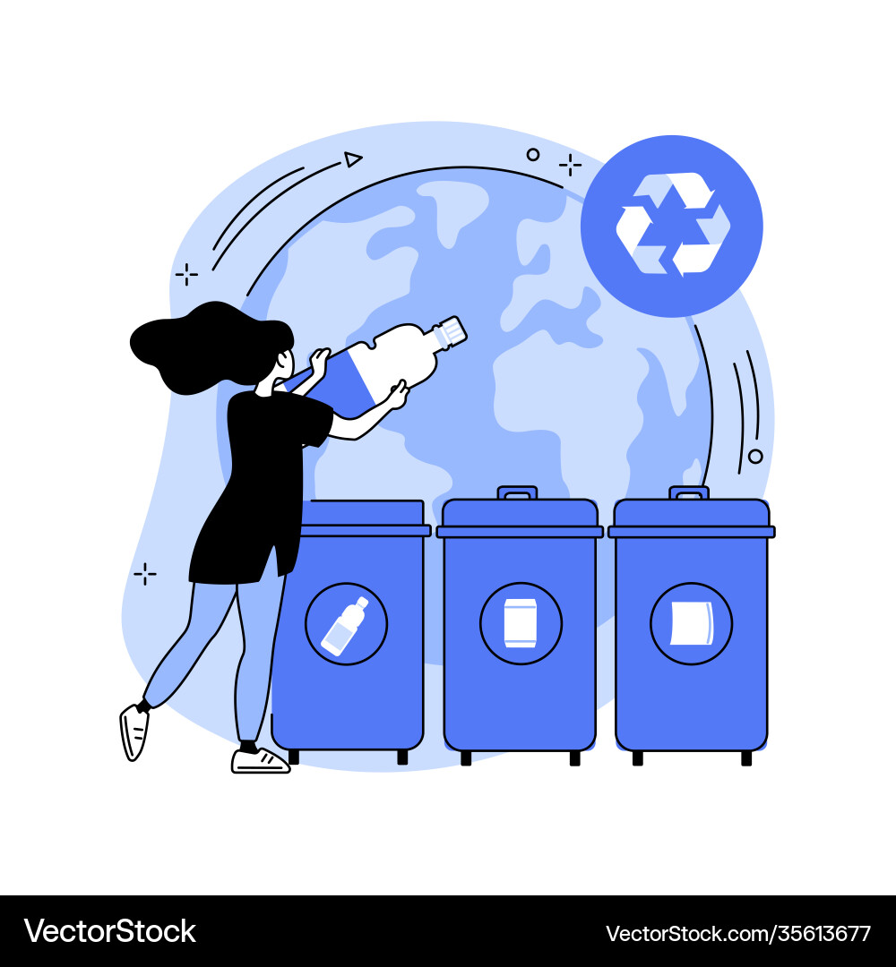 Garbage collection and sorting abstract concept Vector Image