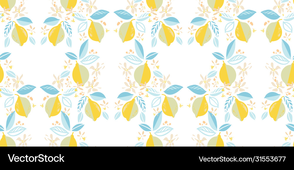 Geometric citrus lemon repeating pattern Geometric citrus lemon repeating pattern vector image