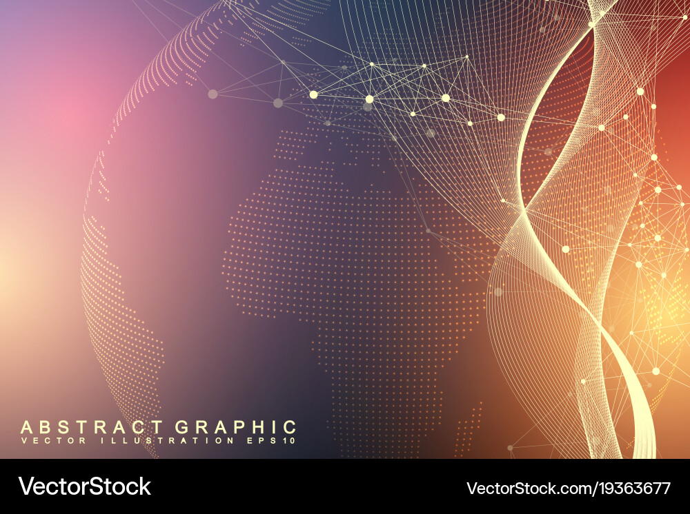 Global network connection and big data vector image