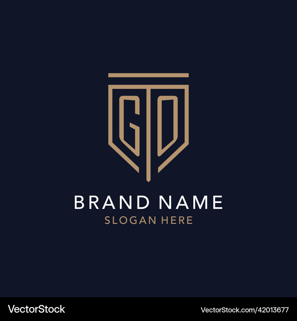 Go initial logo monogram with simple luxury vector image