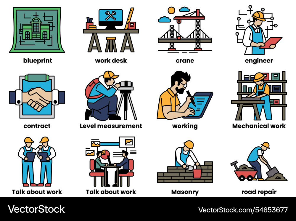 Image is a collection of different professions Vector Image