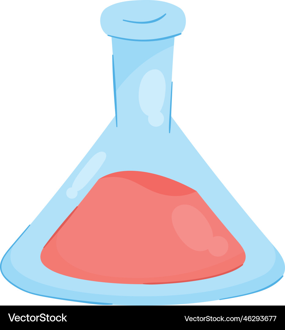 Laboratory flask with red liquid Vector Image