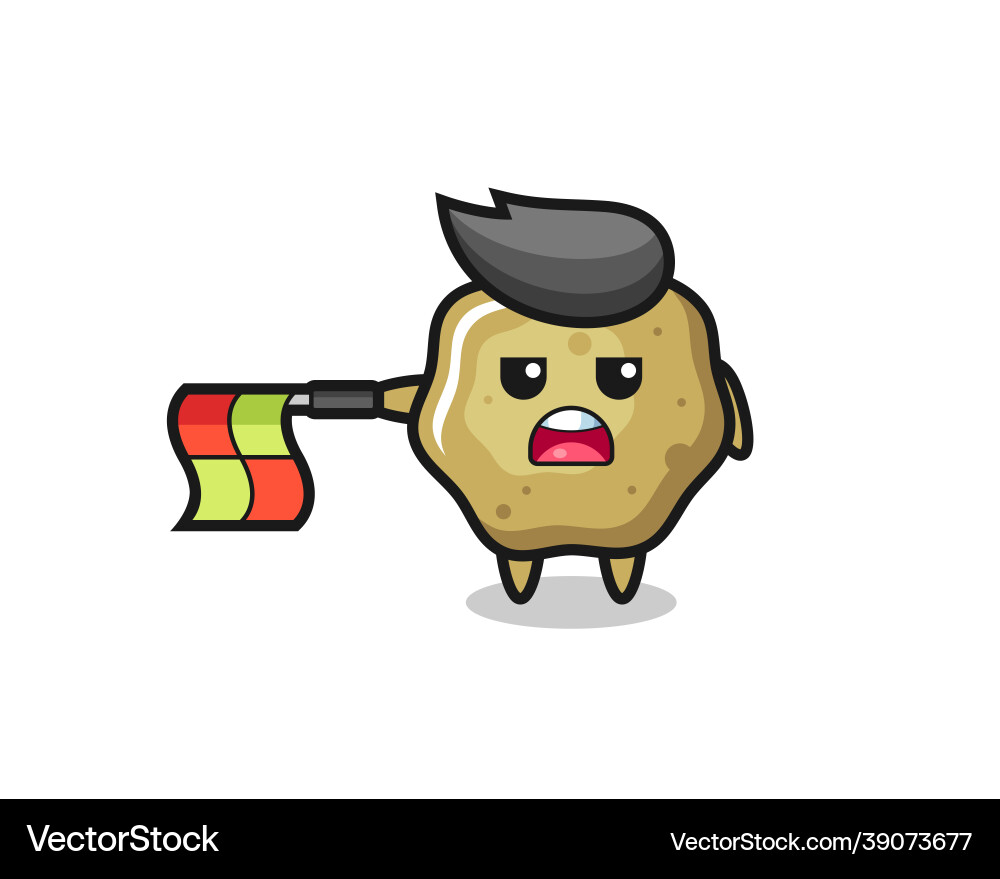 Loose stools character as line judge hold Loose stools character as line judge hold Vector Image