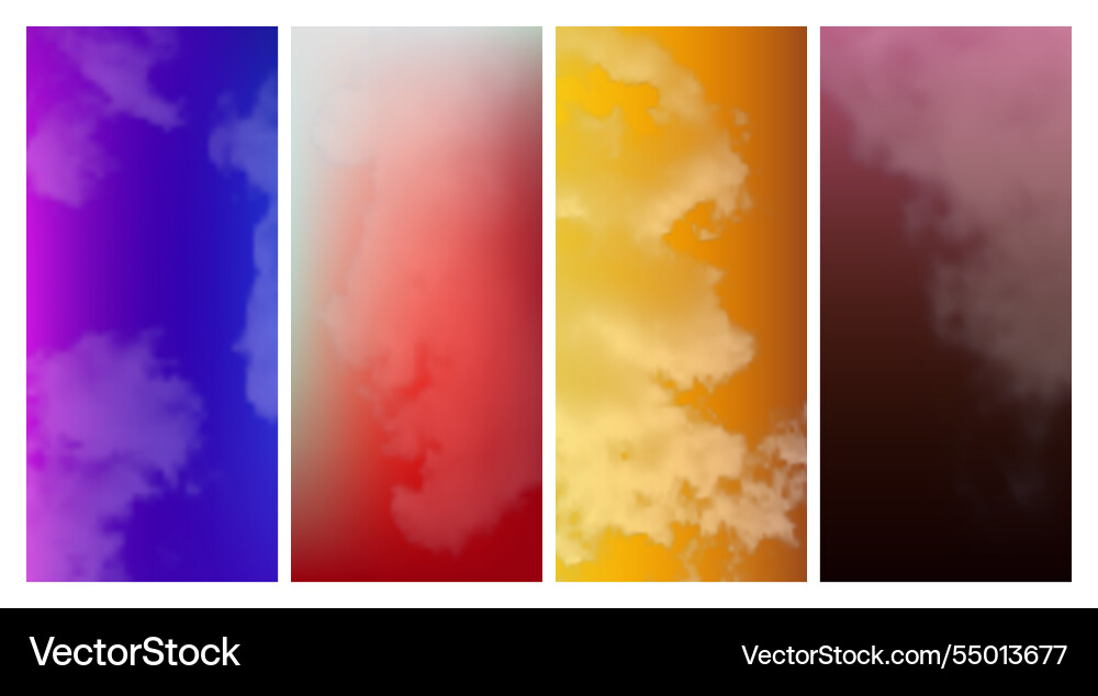 Modern colorful gradient background with clouds vector image