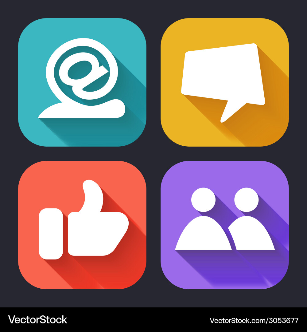 Modern flat icons for web and mobile applications vector image