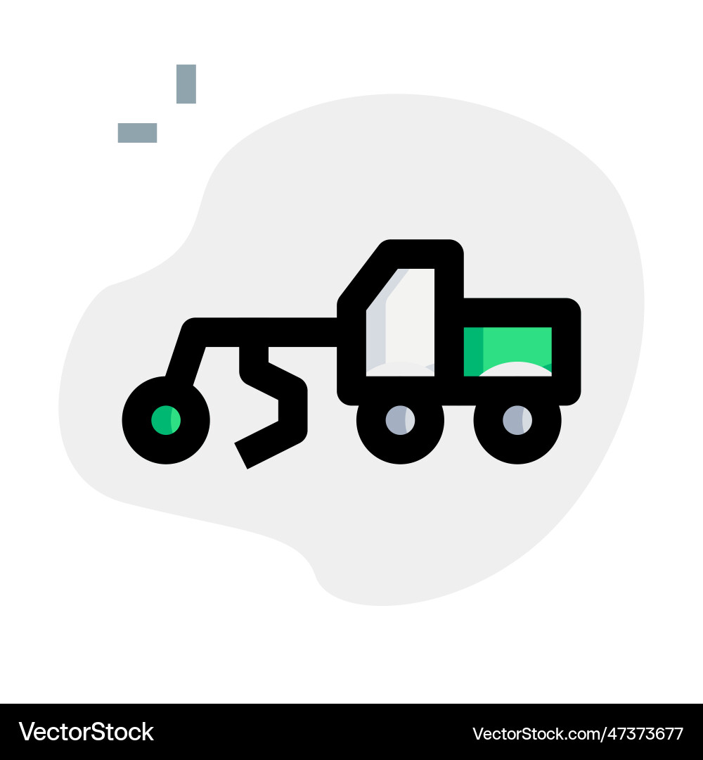 Motor grader used to flatten surface vector image