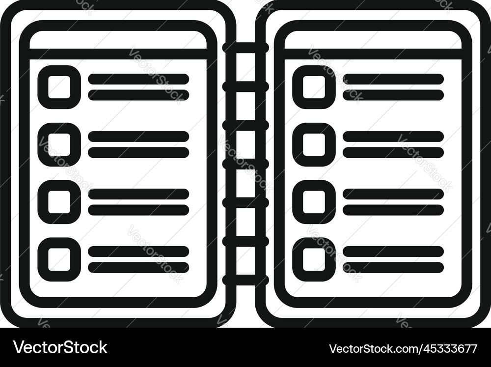 Notebook task schedule icon outline person Notebook task schedule icon outline person vector image