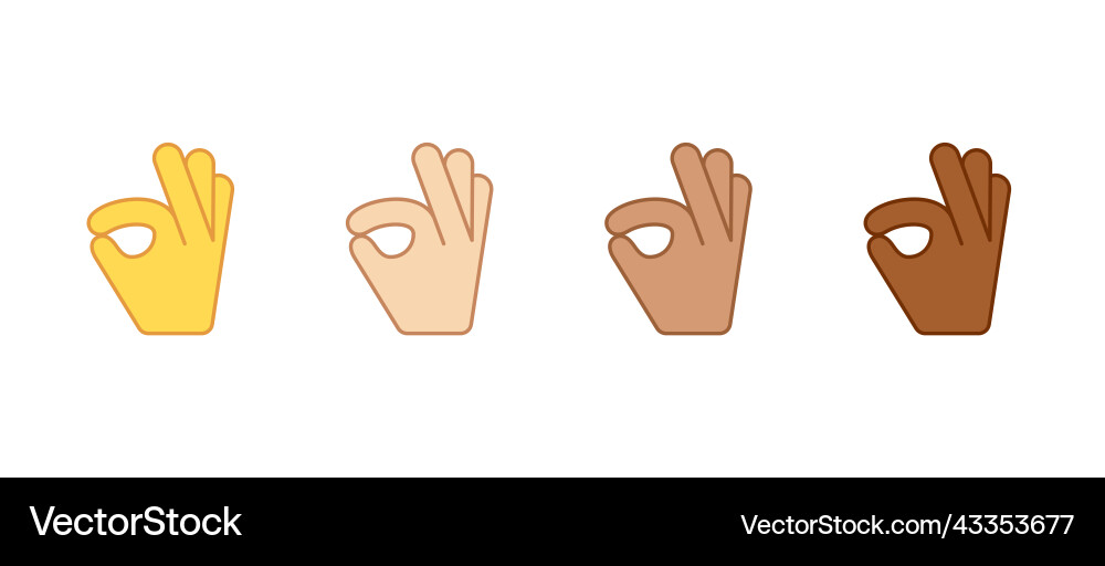 Ok Emoji beste Geste Icon Hand ok Daumen Ok Emoji beste Geste Icon Hand ok Daumen vektorbild