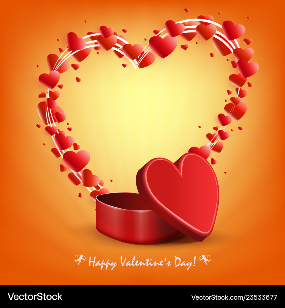 Orange composition with a red box and frame Vector Image