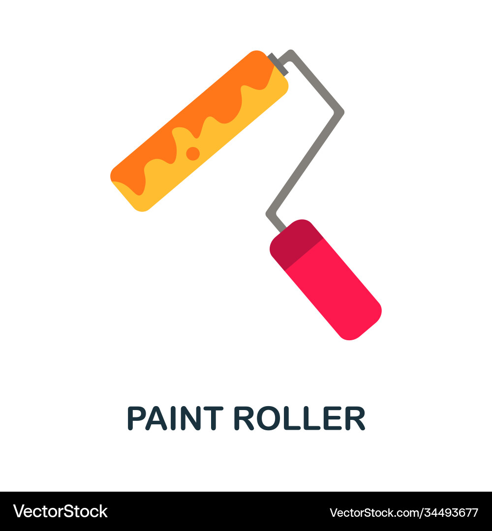 Paint roller icon simple element from Paint roller icon simple element from vector image