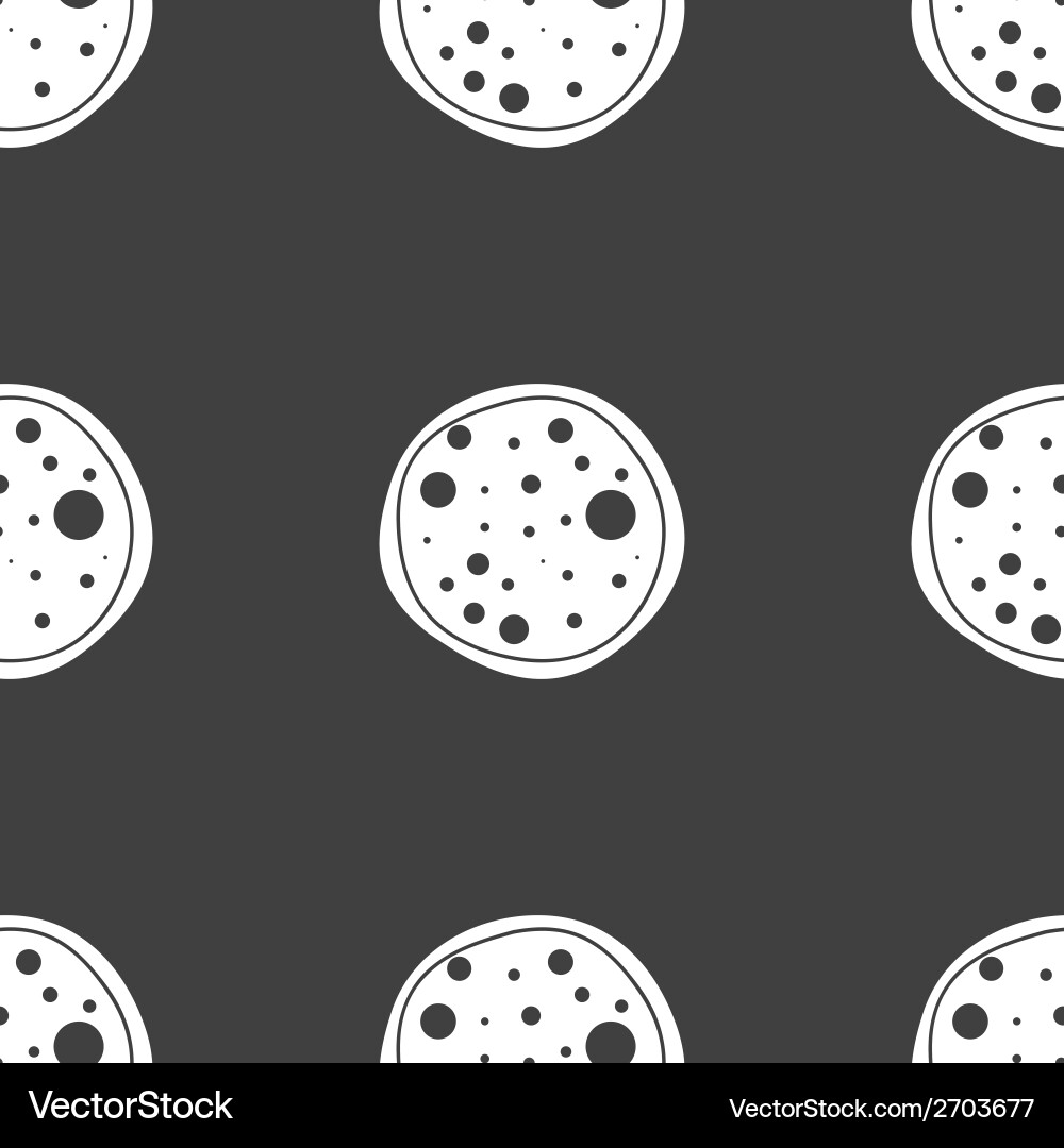 Pizza web icon flat design seamless gray pattern Vector Image