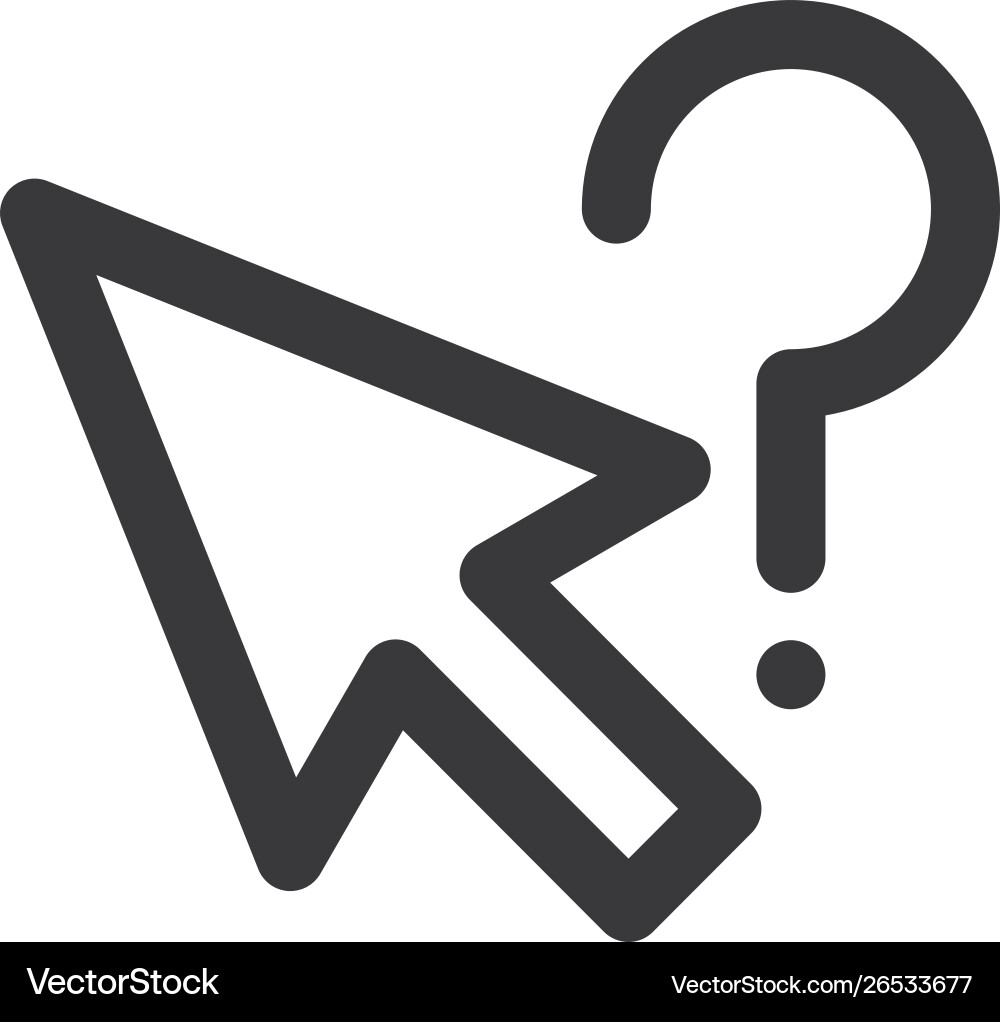 Question mark cursor icon in modern style for web Question mark cursor icon in modern style for web vector image