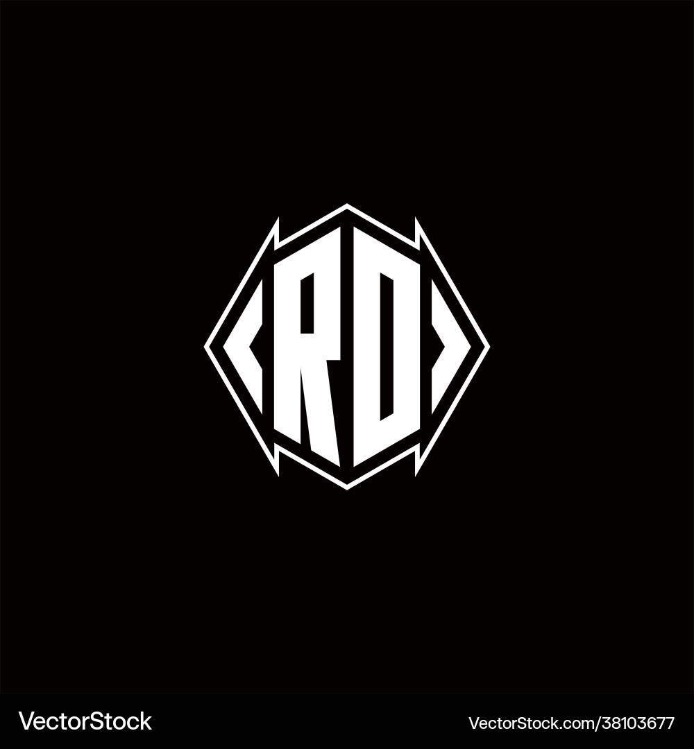 Rd logo monogram with shield shape designs Vector Image