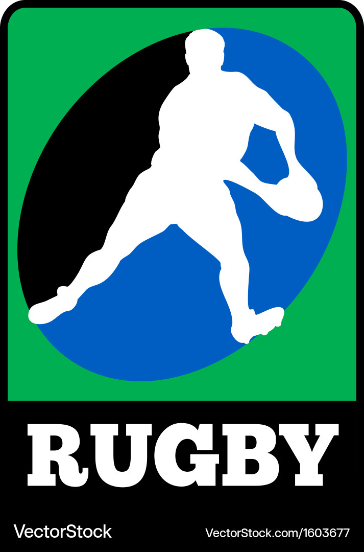 Rugby player passing ball Royalty Free Vector Image