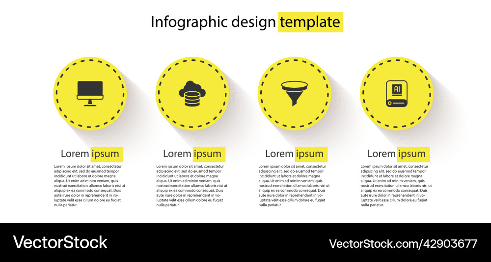 Set computer monitor cloud database funnel Set computer monitor cloud database funnel vector image