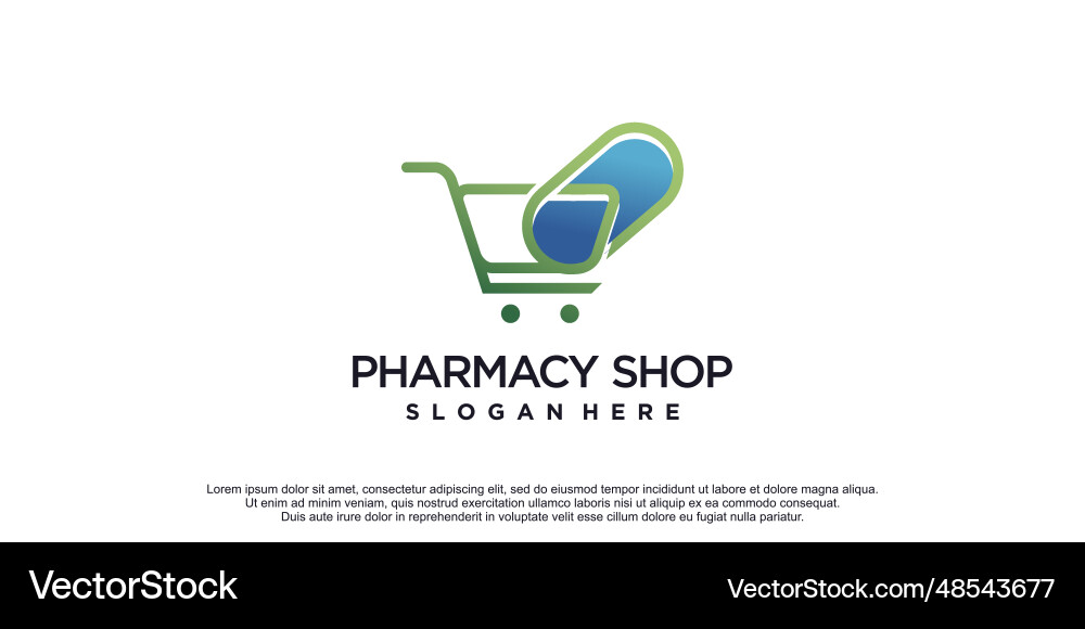 Shop Logo Design mit Apotheke kreative Idee Shop Logo Design mit Apotheke kreative Idee vektorbild