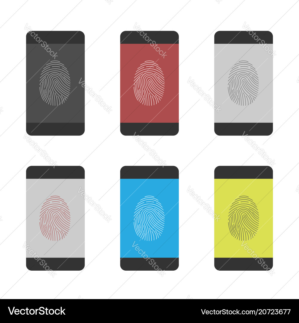 Smartphone with fingerprint scan Smartphone with fingerprint scan vector image