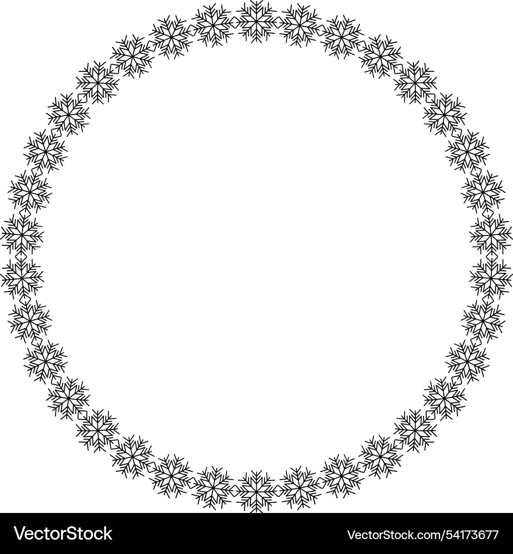 Snowflake circle frame winter round Snowflake circle frame winter round vector image
