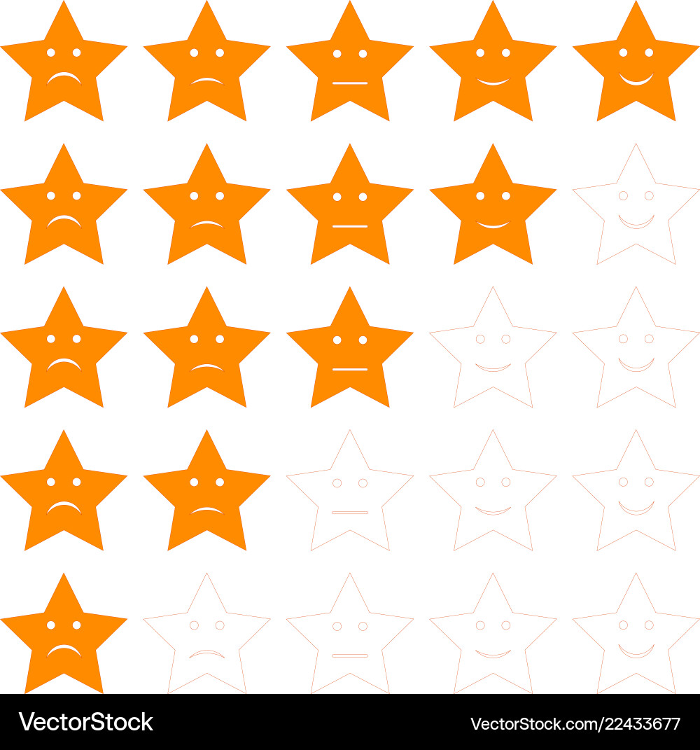 Star shaped client satisfaction rating Star shaped client satisfaction rating vector image