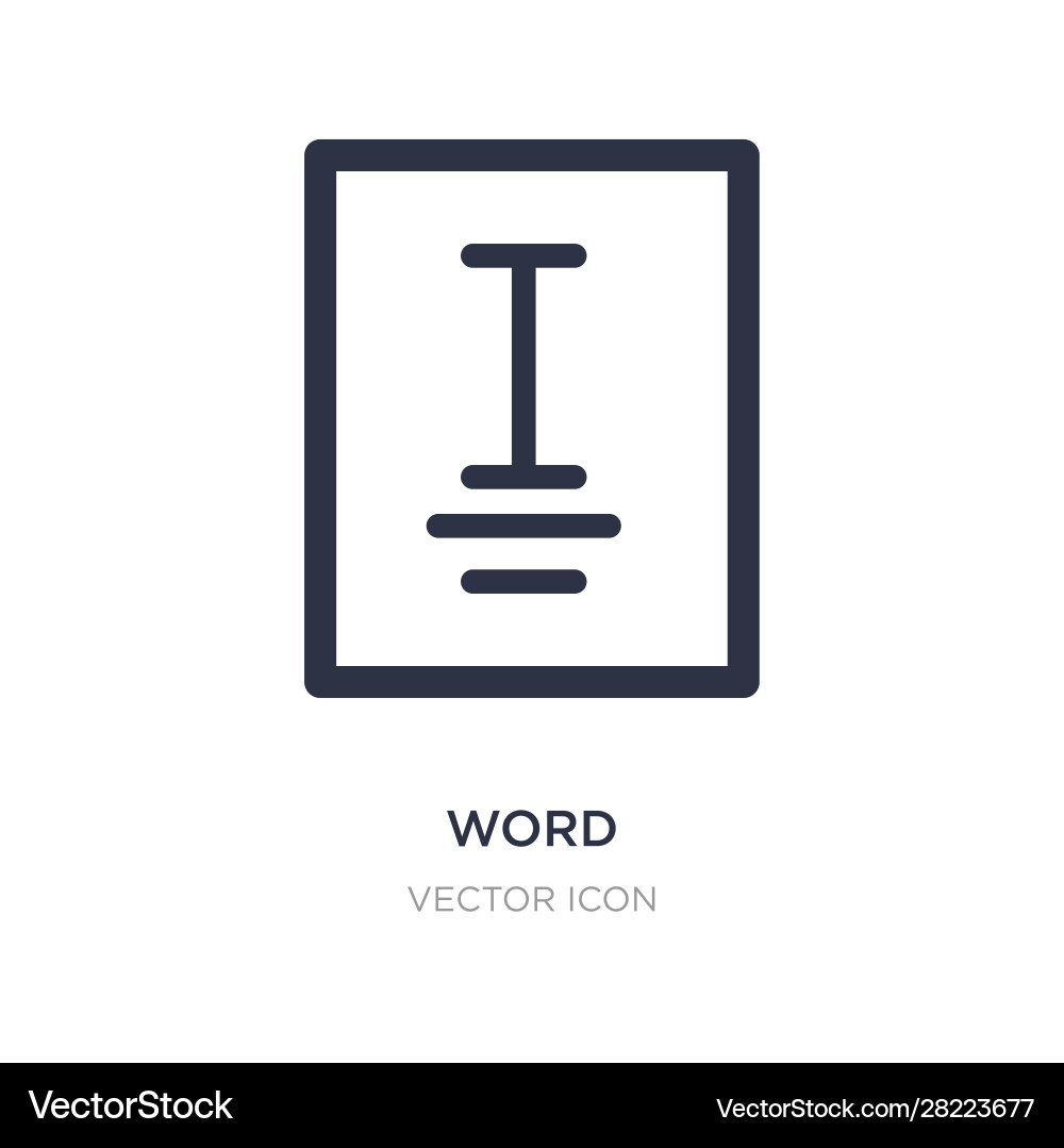 Word icon on white background simple element from Vector Image