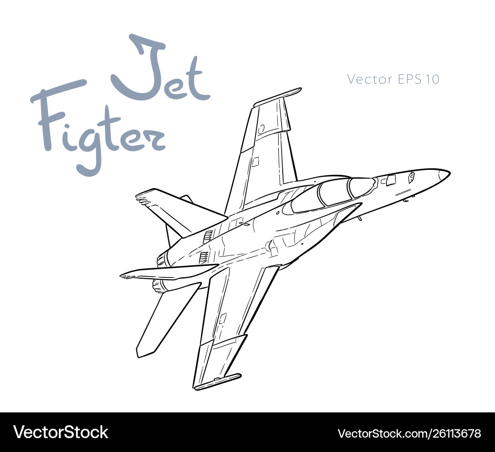 Amerikanische Jet Kämpfer Flugzeug zeichnen Amerikanische Jet Kämpfer Flugzeug zeichnen vektorbild