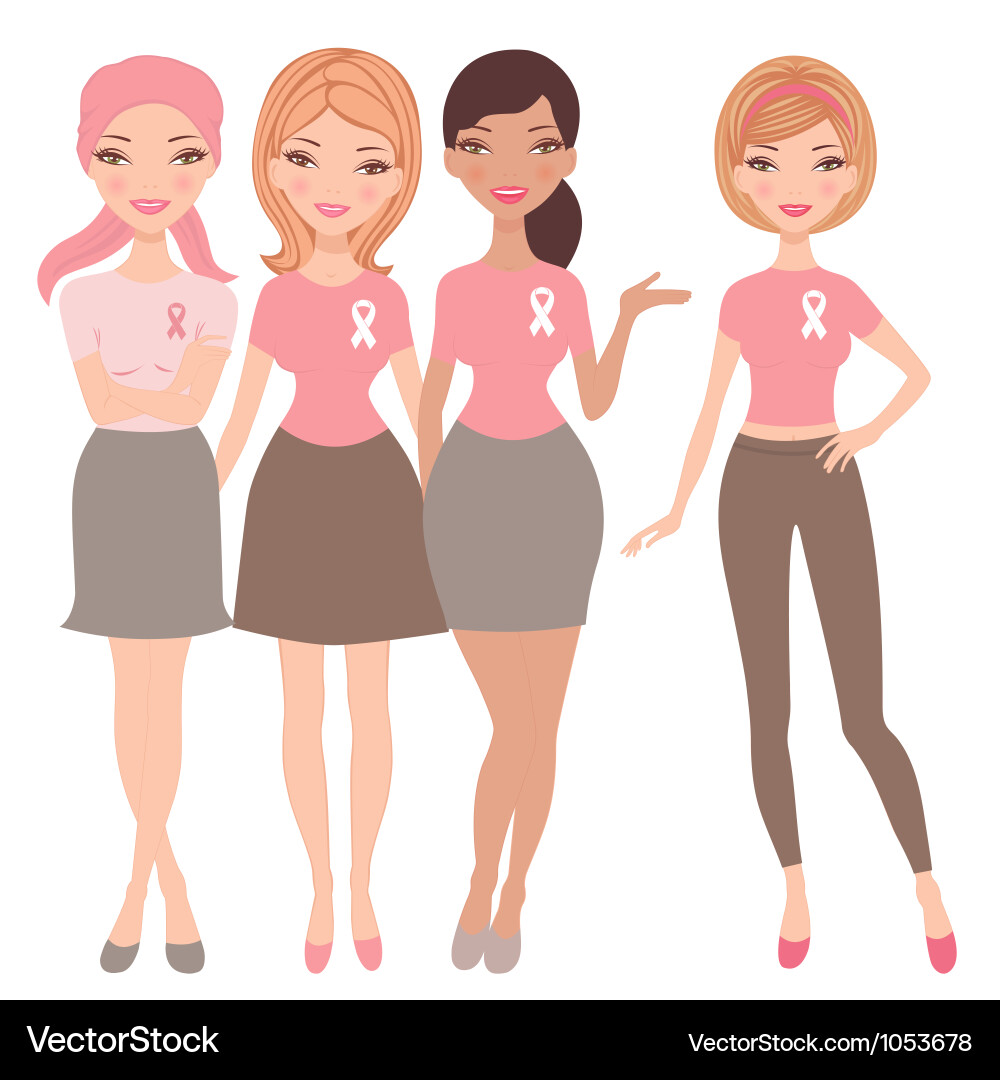 Breast cancer awareness women vector image