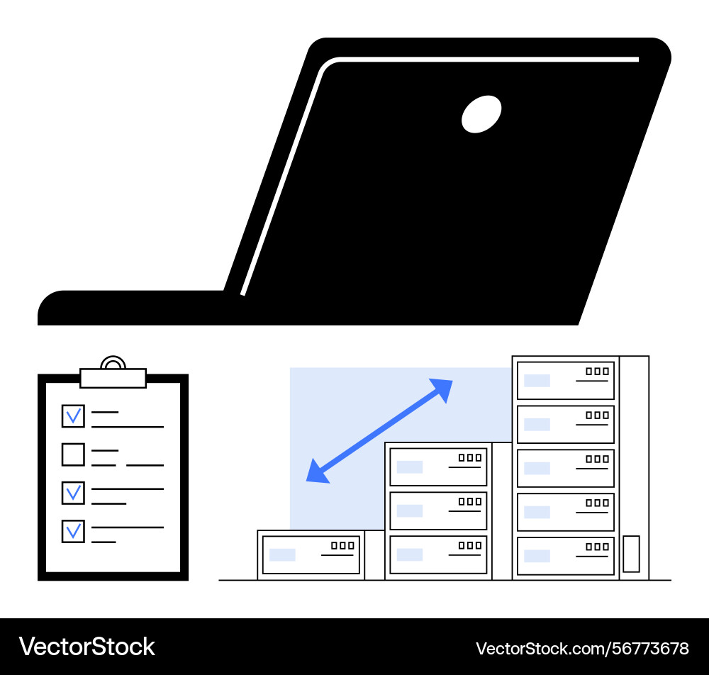 Business tools and server solutions with scalable vector image