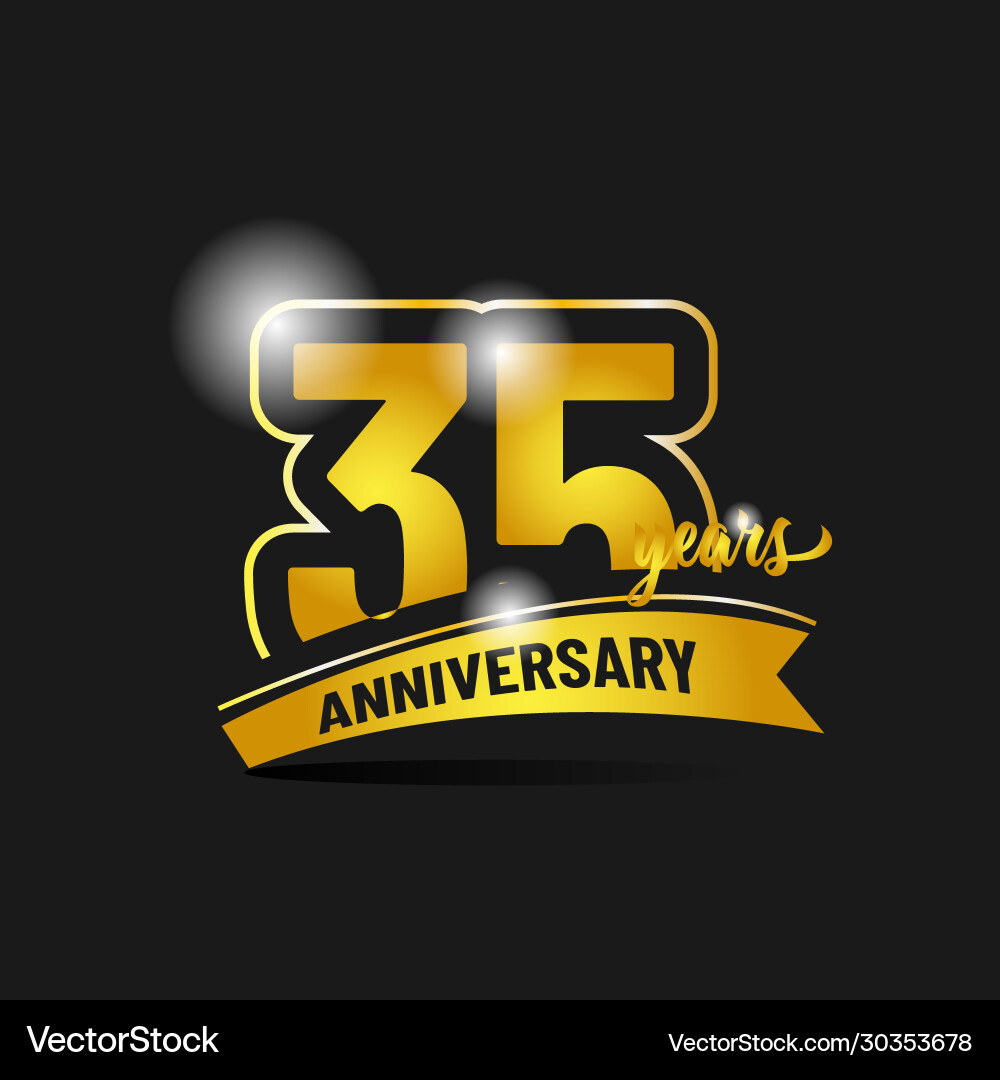 Gold Logo Design 35 Jahre Jubiläum Gold Logo Design 35 Jahre Jubiläum vektorbild