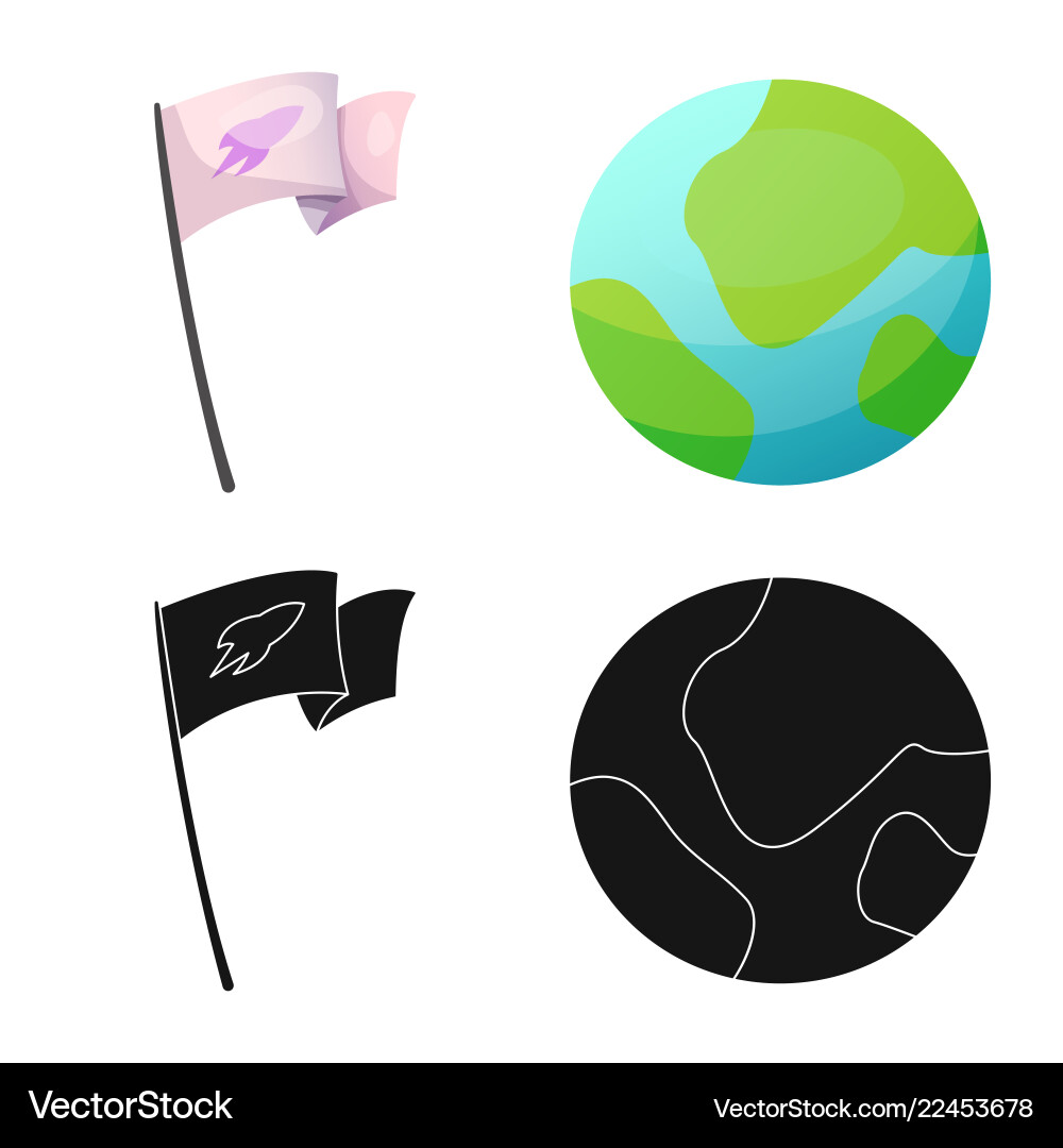 Isolated object of mars and space symbol vector image