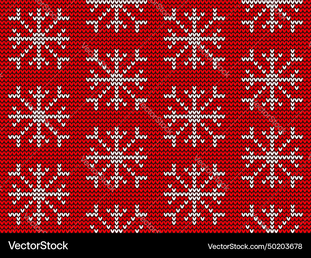 Knitted snowflake in seamless pattern - red Knitted snowflake in seamless pattern - red vector image