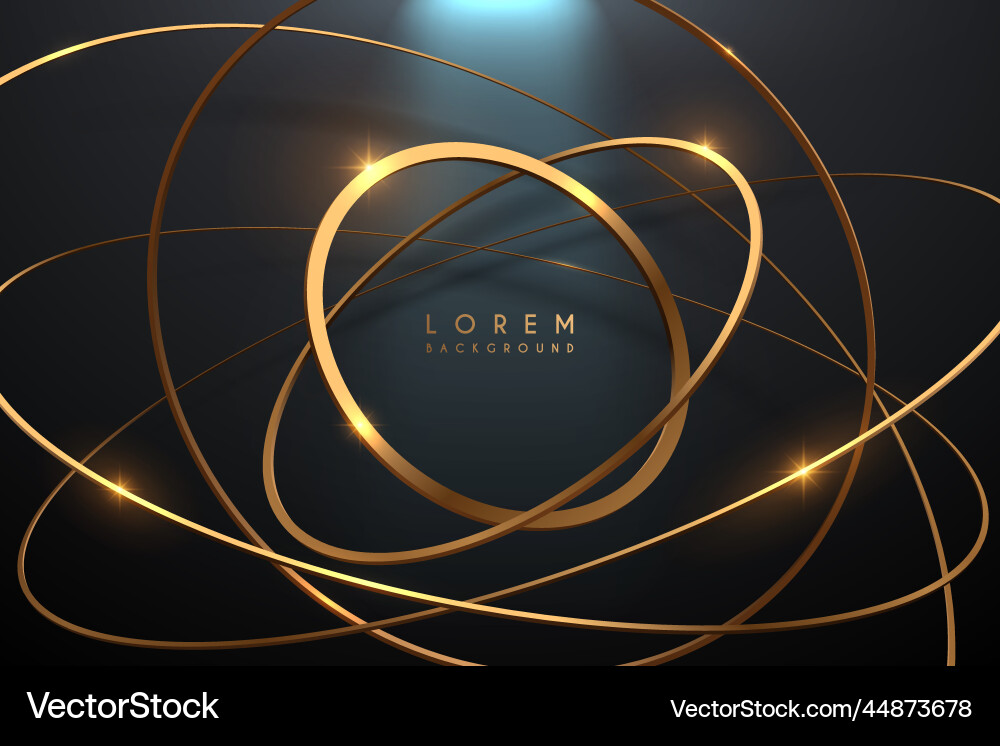 Luxury gold rings background with light effect Luxury gold rings background with light effect vector image