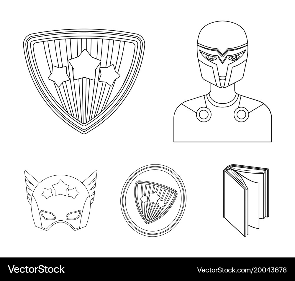 Man mask cloak and other web icon in outline Vector Image