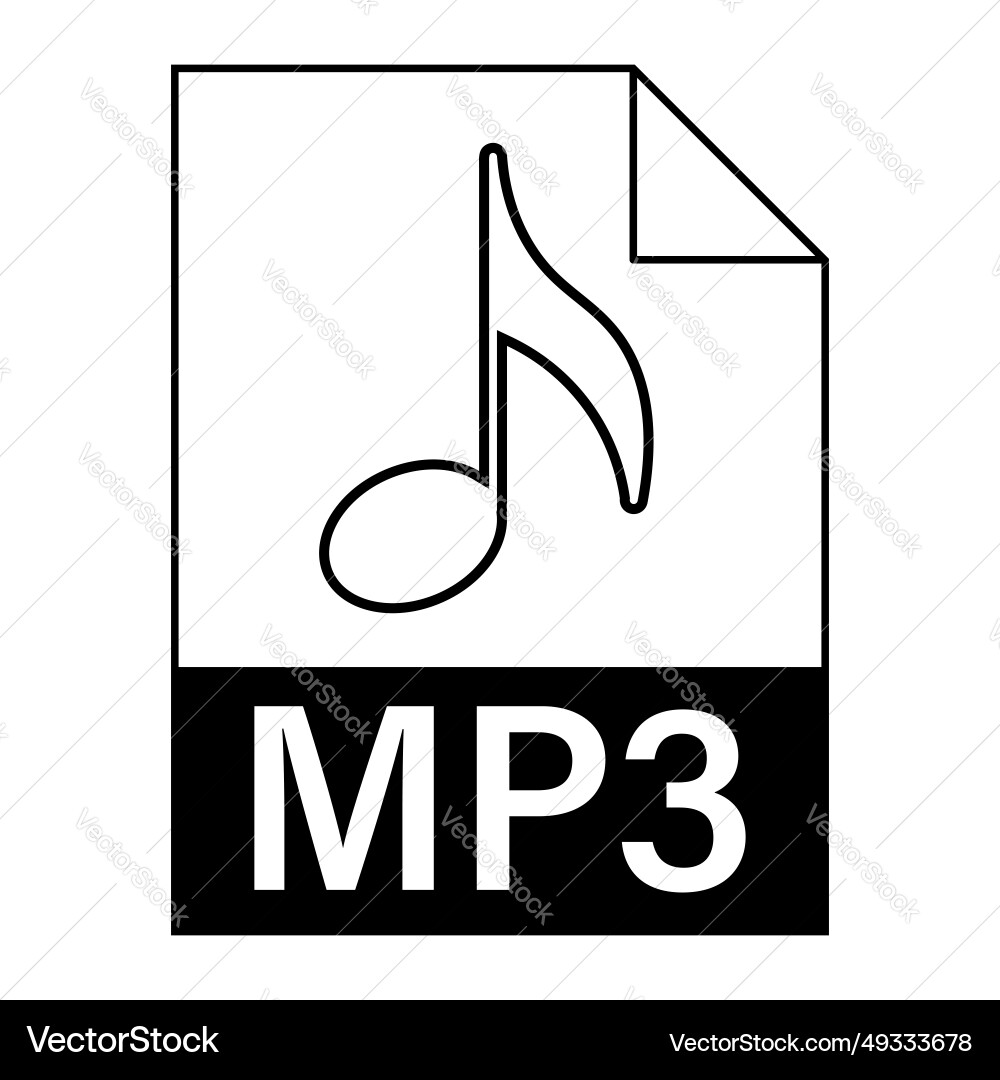 Modern flat design of mp3 file icon for web Modern flat design of mp3 file icon for web vector image
