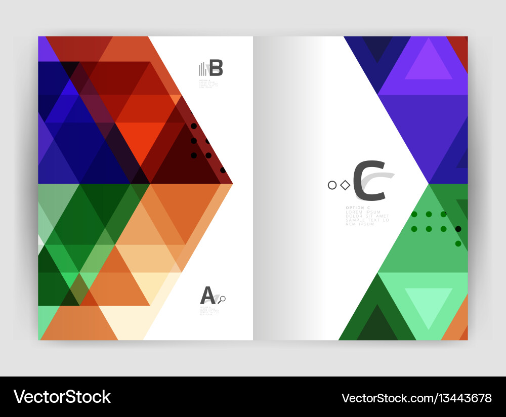 Modern triangle print template Modern triangle print template Vector Image