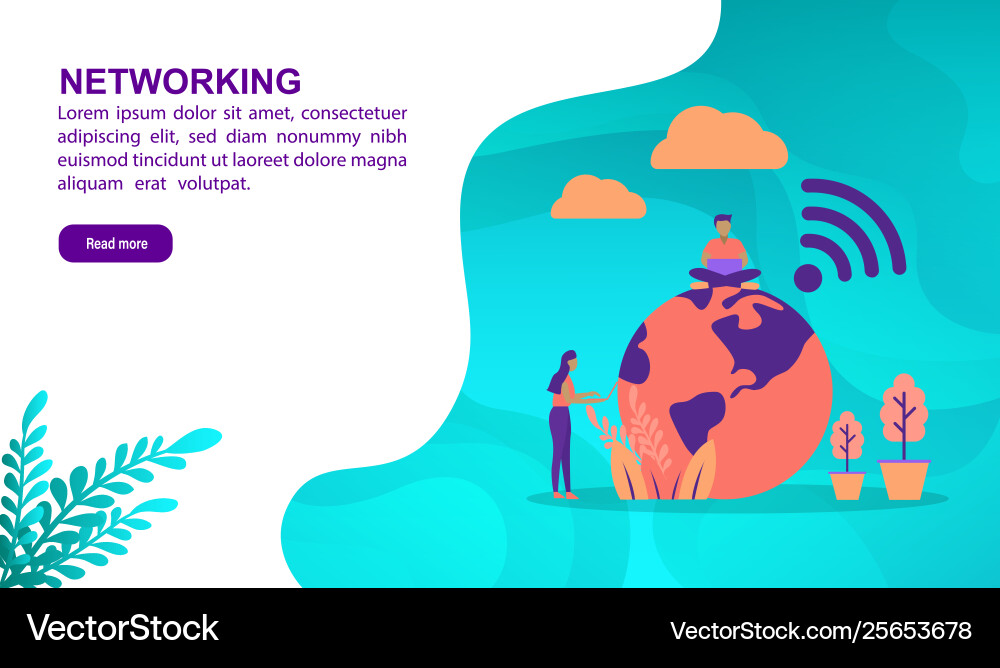 Networking concept with character template Networking concept with character template vector image