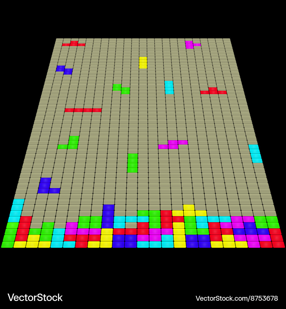 Old game tetris 3d Vector Image