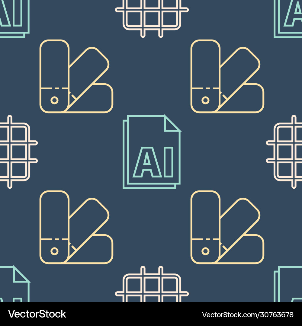 Set line grid graph paper color palette guide Vector Image