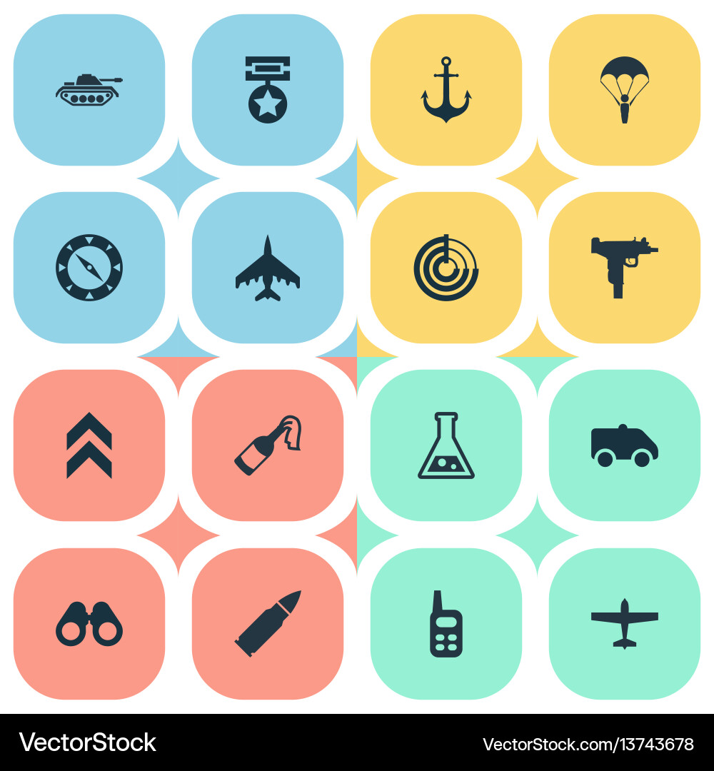 Set of simple terror icons Vector Image