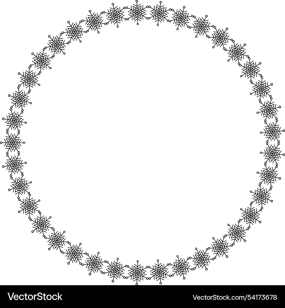 Snowflake circle frame winter round Snowflake circle frame winter round vector image