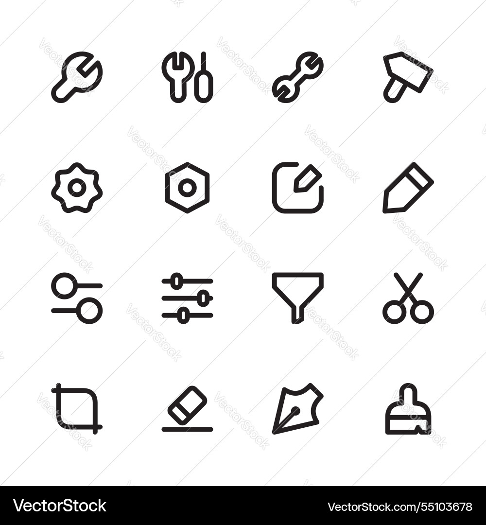 Tools icon set setting Tools icon set setting Vector Image