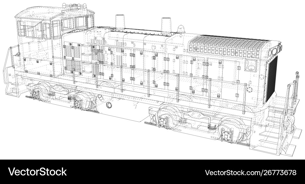 Train eps10 format created 3d wire Train eps10 format created 3d wire vector image