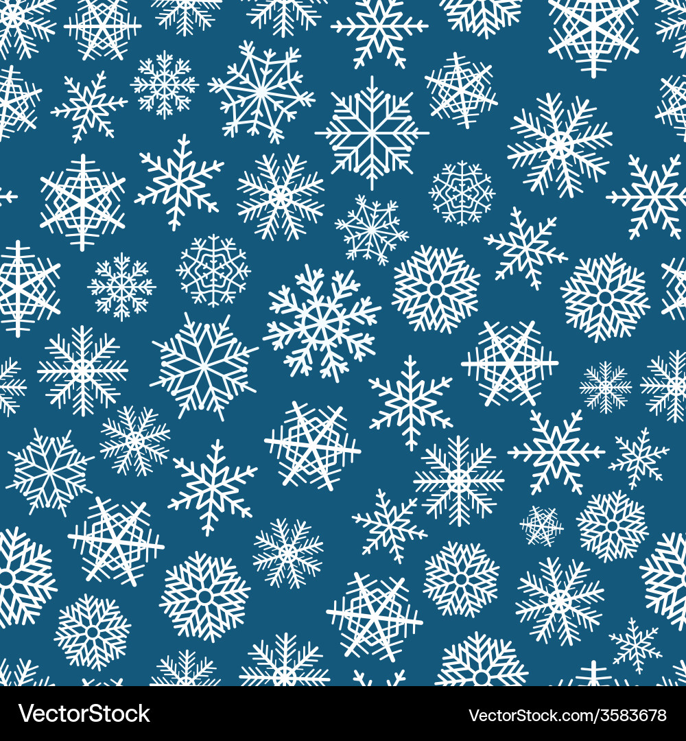 Winter Snowflake Seamless Background Vector Image