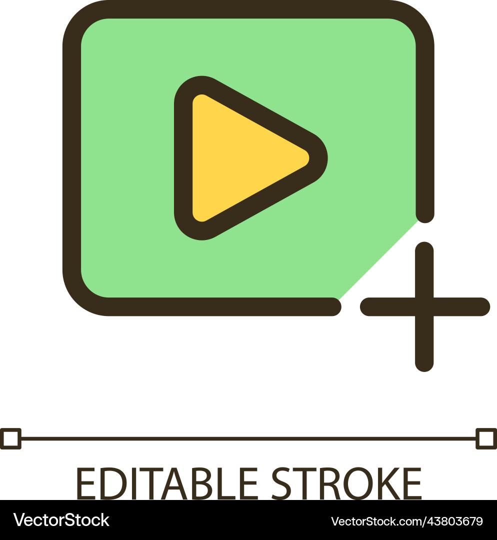 Add video file pixel perfect rgb color ui icon Add video file pixel perfect rgb color ui icon vector image