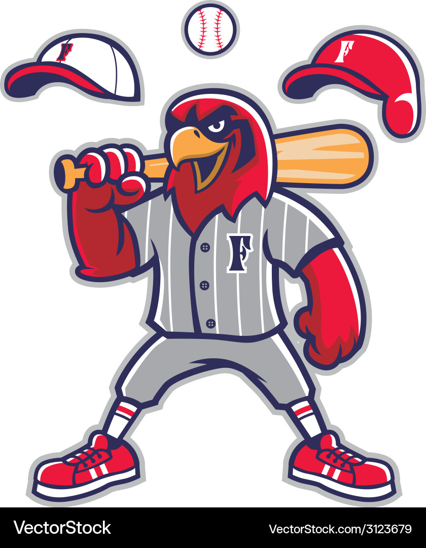 Baseball Falcon Mascot Vector Image