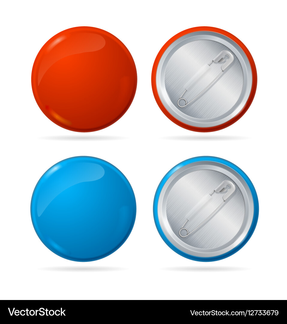 Circle Button Mockup Set vector image