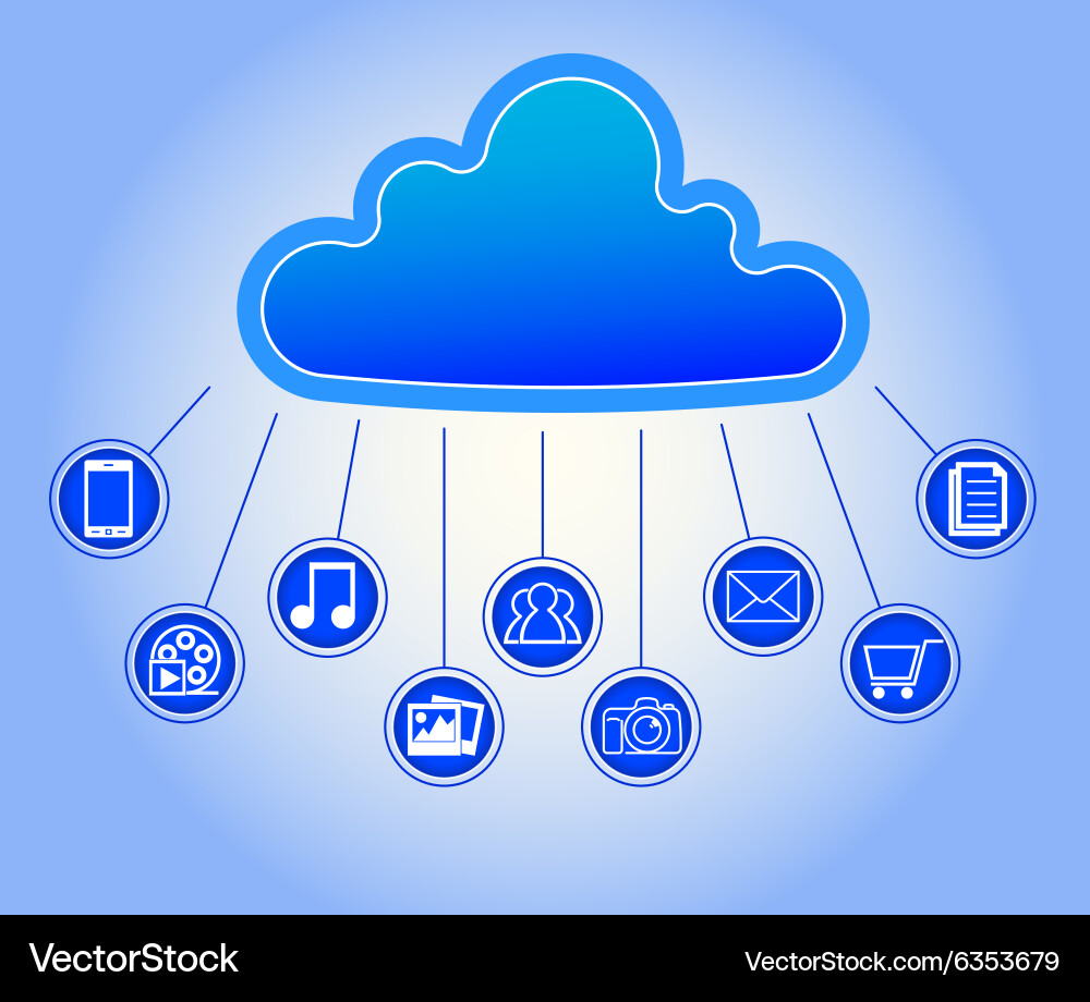 Cloud Computing Icons - Application & Network vector image