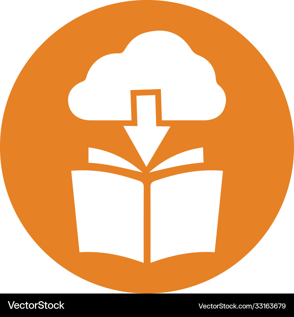 Cloud download icon orange color Cloud download icon orange color Vector Image