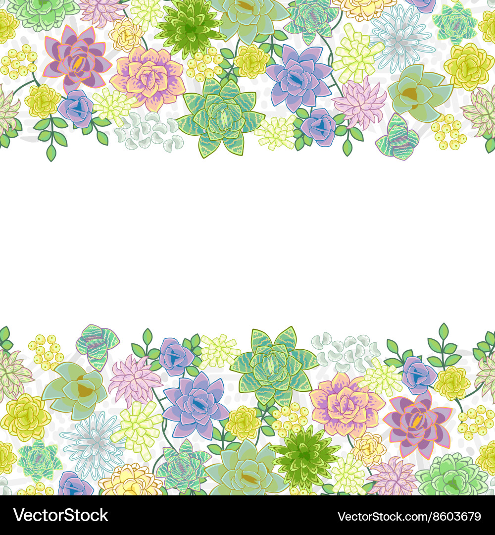 Colorful Succulent Border Pattern – Royalty-Free Vector | VectorStock, image size:1000x1080